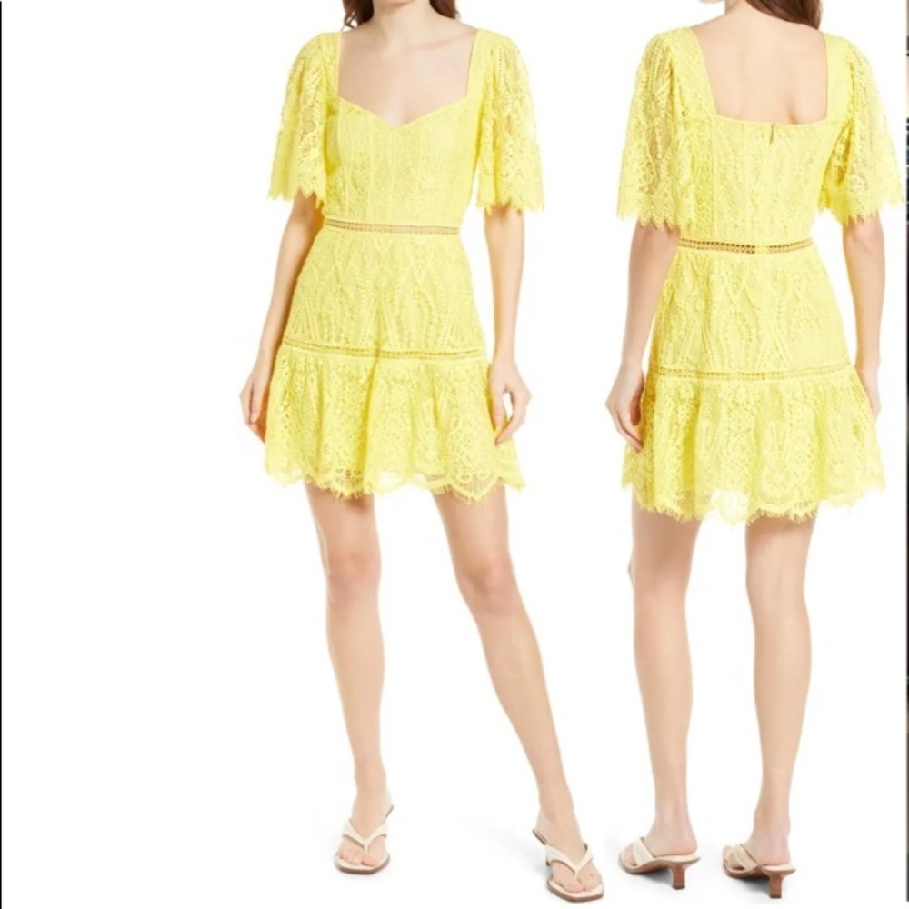SAYLOR Zuzanna Lace Flutter Sleeve Minidress